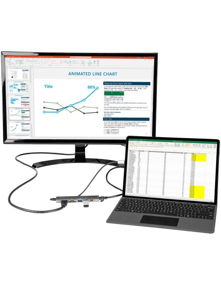 StarTech.com Adaptador Multipuertos USB C - Docking Station USB Tipo C a HDMI 2.0 4K 60Hz - Entrega de Alimentación 100W Pass-th