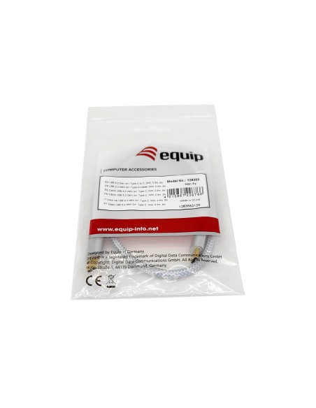 Equip Cable USB C USB C 0,5 m Plata, Blanco