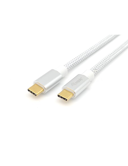 Equip 128356 cable USB 1 m USB 3.2 Gen 2 (3.1 Gen 2) USB C Plata, Blanco