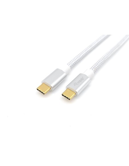 Equip 128356 cable USB 1 m USB 3.2 Gen 2 (3.1 Gen 2) USB C Plata, Blanco