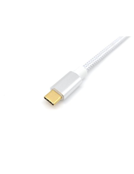 Equip 128356 cable USB 1 m USB 3.2 Gen 2 (3.1 Gen 2) USB C Plata, Blanco