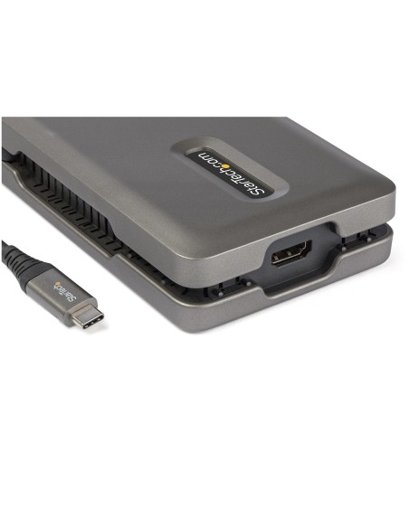 StarTech.com Adaptador Multipuertos USB-C - USB Tipo C a HDMI 2.0 4K a 60Hz - Hub Ladrón USB de 2 Puertos de 10Gbps - con PD de 