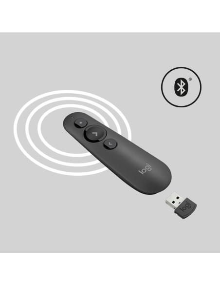 Logitech R500 apuntador inalámbricos Bluetooth RF Grafito