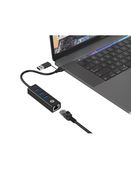 Conceptronic HUB de interfaz USB 3.2 Gen 1 (3.1 Gen 1) Type-A 5000 Mbit s Negro