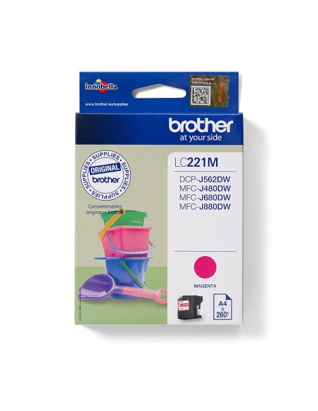 Brother LC-221M cartucho de tinta 1 pieza(s) Original Magenta