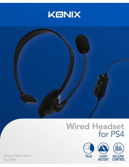 Konix 61881177082 auricular y casco Auriculares Alámbrico Diadema Juego Negro