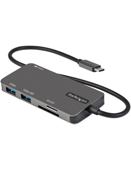 StarTech.com Adaptador Multipuertos USB C - USB C a HDMI de 4K - 100W de Entrega de Alimentación PD - SD - MicroSD - Hub Ladrón 