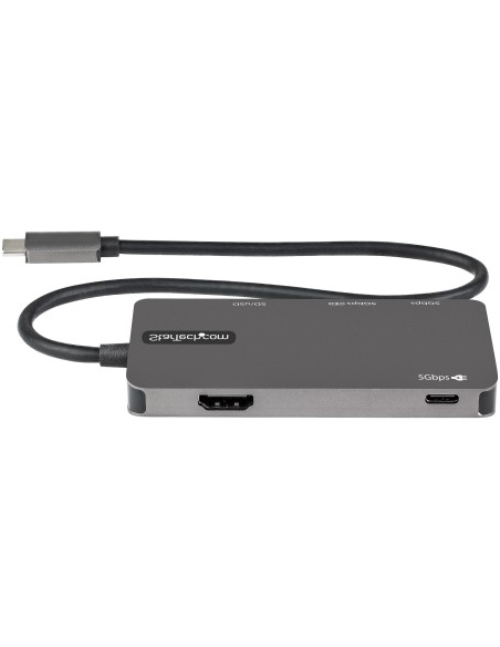 StarTech.com Adaptador Multipuertos USB C - USB C a HDMI de 4K - 100W de Entrega de Alimentación PD - SD - MicroSD - Hub Ladrón 