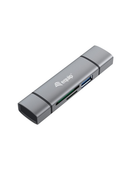 Equip 245460 lector de tarjeta USB 3.2 Gen 1 (3.1 Gen 1) Type-A Type-C Gris