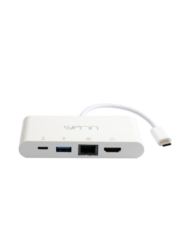Sveon SCT504 hub de interfaz USB 3.2 Gen 1 (3.1 Gen 1) Type-C 5000 Mbit s Blanco