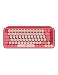 Logitech POP Keys Wireless Mechanical Keyboard With Emoji Keys teclado RF Wireless + Bluetooth QWERTY Español Borgoña, Rosa, Ros