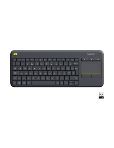 Logitech Wireless Touch Keyboard K400 Plus teclado RF inalámbrico QWERTY Inglés Negro