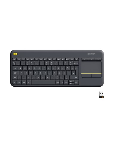Logitech Wireless Touch Keyboard K400 Plus teclado RF inalámbrico QWERTY Inglés Negro