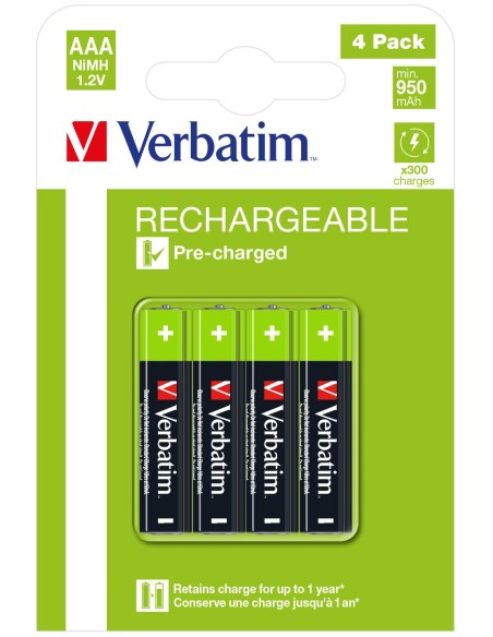 Verbatim Pilas recargables AAA Premium