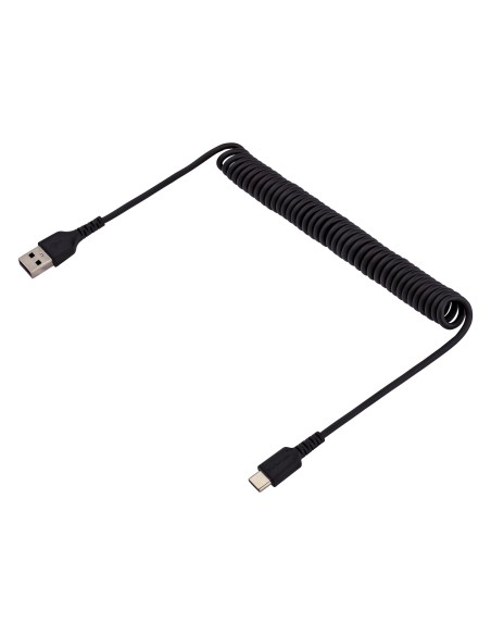 StarTech.com Cable de 1m de Carga USB A a USB C, Cable USB Tipo C Rizado de Carga Rápida y Servicio Pesado, Cable USB 2.0 A a US