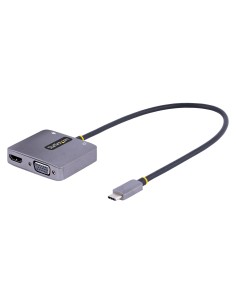 StarTech.com Adaptador de VÍ­deo USB C, Adaptador Multipuertos USB Tipo C a HDMI VGA con Salida de Audio de 3,5mm, HDR 4K a 60Hz