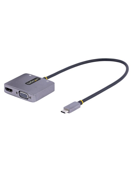 StarTech.com Adaptador de VÍ­deo USB C, Adaptador Multipuertos USB Tipo C a HDMI VGA con Salida de Audio de 3,5mm, HDR 4K a 60Hz
