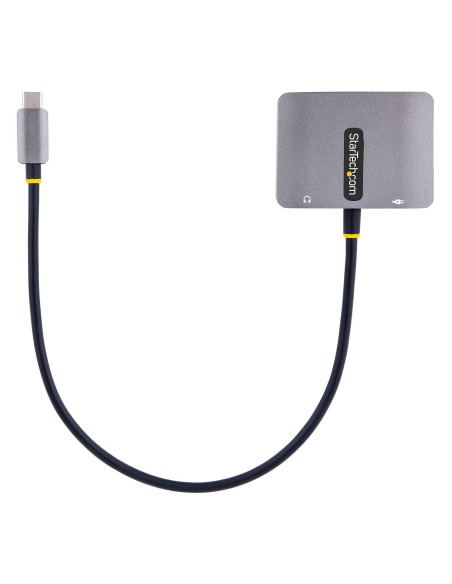 StarTech.com Adaptador de VÍ­deo USB C, Adaptador Multipuertos USB Tipo C a HDMI VGA con Salida de Audio de 3,5mm, HDR 4K a 60Hz
