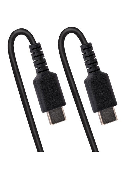 StarTech.com Cable de 1m de Carga USB C a USB C, Cable USB Tipo C Rizado de Carga Rápida y Servicio Pesado, Cable USB 2.0 USBC, 