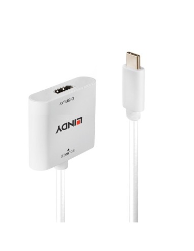 Lindy 43339 adaptador de cable de vÍ­deo 0,1 m USB Tipo C HDMI Blanco