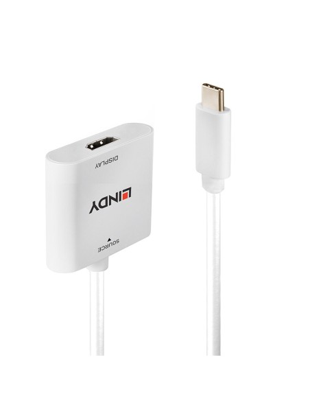 Lindy 43339 adaptador de cable de vÍ­deo 0,1 m USB Tipo C HDMI Blanco
