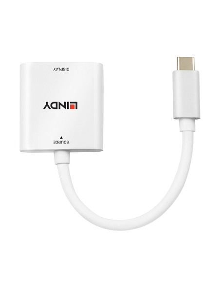 Lindy 43339 adaptador de cable de vÍ­deo 0,1 m USB Tipo C HDMI Blanco