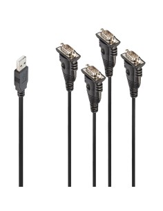 Lindy 42675 cable de serie Negro 0,94 m USB tipo A DB-9
