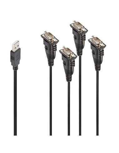 Lindy 42675 cable de serie Negro 0,94 m USB tipo A DB-9