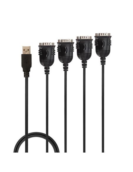Lindy 42675 cable de serie Negro 0,94 m USB tipo A DB-9