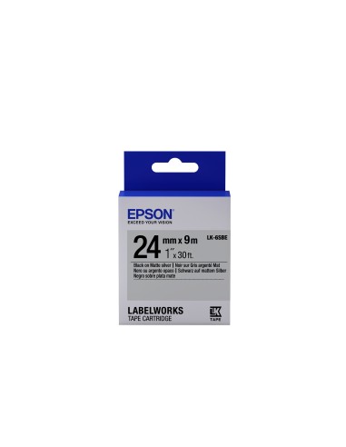 Epson Cinta mate - LK-6SBE negra plata mate 24 9