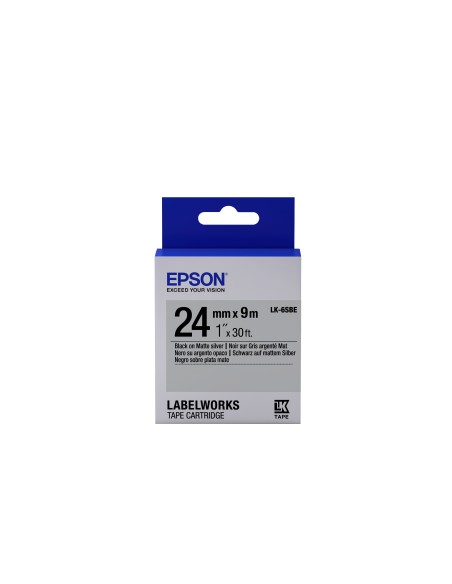 Epson Cinta mate - LK-6SBE negra plata mate 24 9