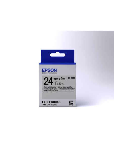 Epson Cinta mate - LK-6SBE negra plata mate 24 9