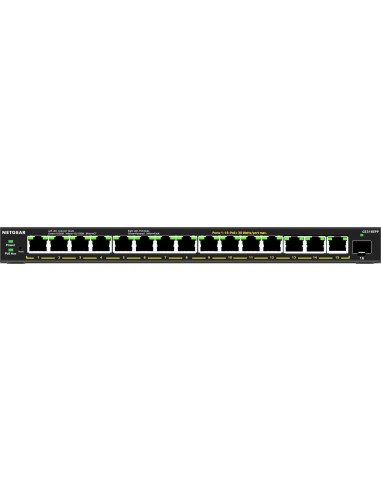 NETGEAR 16-Port High-Power PoE+ Gigabit Ethernet Plus Switch (231W) with 1 SFP port (GS316EPP) Gestionado EnergÍ­a sobre Etherne