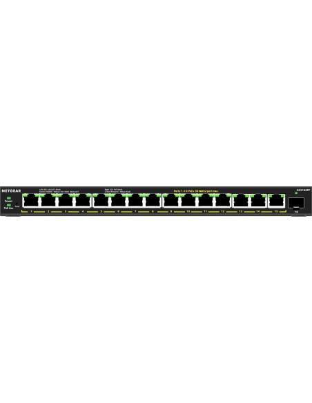 NETGEAR 16-Port High-Power PoE+ Gigabit Ethernet Plus Switch (231W) with 1 SFP port (GS316EPP) Gestionado EnergÍ­a sobre Etherne