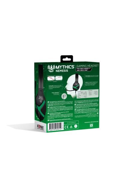 Konix 61881110850 auricular y casco Auriculares Alámbrico Diadema Juego Negro, Verde