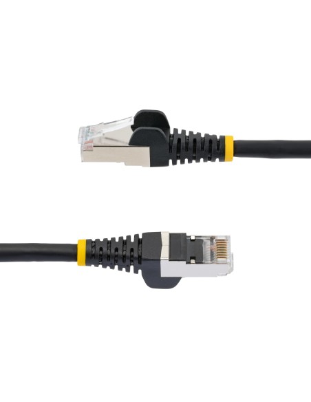 StarTech.com Cable de 2m de Red Ethernet CAT6a - Negro - Low Smoke Zero Halogen (LSZH) - 10GbE - 500MHz - PoE++ de 100W - Snagle
