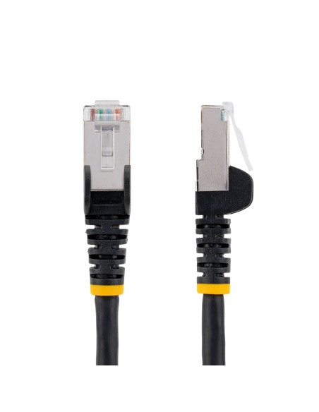 StarTech.com Cable de 5m de Red Ethernet CAT6a - Negro - Low Smoke Zero Halogen (LSZH) - 10GbE - 500MHz - PoE++ de 100W - Snagle
