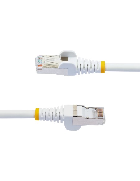 StarTech.com Cable de 10m de Red Ethernet CAT6a - Blanco - Low Smoke Zero Halogen (LSZH) - 10GbE - 500MHz - PoE++ de 100W - Snag