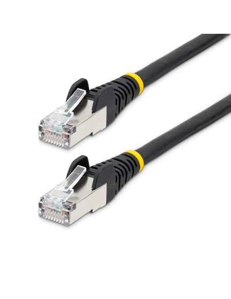 StarTech.com Cable de 3m de Red Ethernet CAT6a - Negro - Low Smoke Zero Halogen (LSZH) - 10GbE - 500MHz - PoE++ de 100W - Snagle