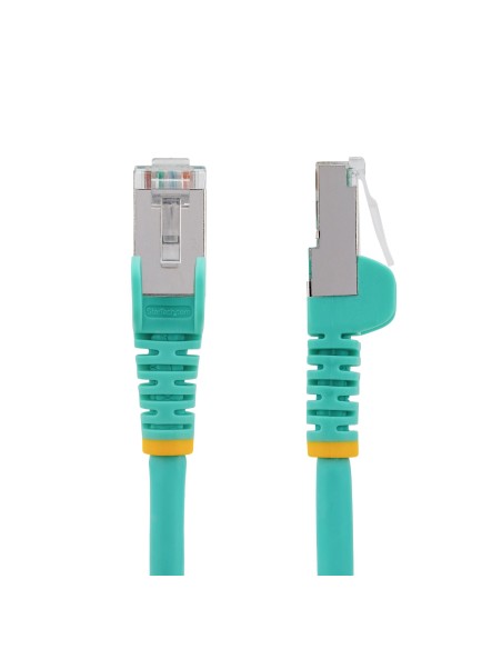 StarTech.com Cable de 1m de Red Ethernet CAT6a - Aguamarina - Low Smoke Zero Halogen (LSZH) - 10GbE - 500MHz - PoE++ de 100W - S
