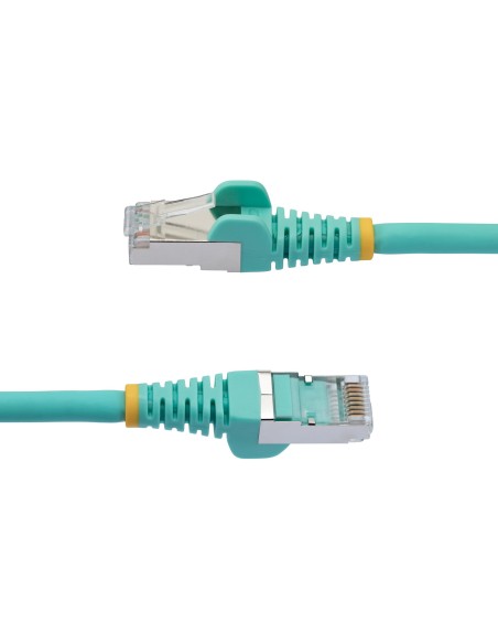 StarTech.com Cable de 1m de Red Ethernet CAT6a - Aguamarina - Low Smoke Zero Halogen (LSZH) - 10GbE - 500MHz - PoE++ de 100W - S