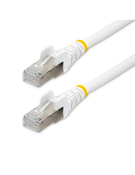 StarTech.com Cable de 1m de Red Ethernet CAT6a - Blanco - Low Smoke Zero Halogen (LSZH) - 10GbE - 500MHz - PoE++ de 100W - Snagl