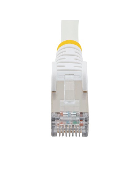StarTech.com Cable de 1m de Red Ethernet CAT6a - Blanco - Low Smoke Zero Halogen (LSZH) - 10GbE - 500MHz - PoE++ de 100W - Snagl