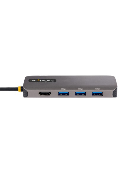StarTech.com Adaptador Multipuertos USB C, de VÍ­deo HDMI de 4K y 60Hz, Hub USB-A 3.2 de 3 Puertos de 5Gbps, Entrega de Alimenta
