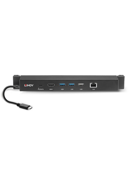Lindy 43319 base para portátil y replicador de puertos Alámbrico USB 3.2 Gen 1 (3.1 Gen 1) Type-C Negro