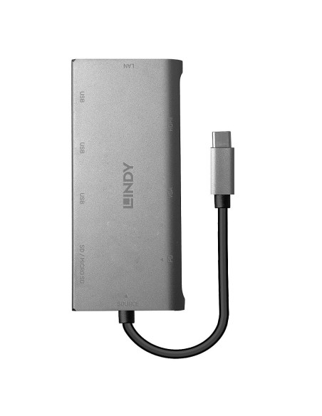 Lindy 43278 hub de interfaz USB 3.2 Gen 1 (3.1 Gen 1) Type-C 5000 Mbit s Gris