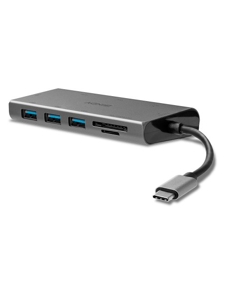 Lindy 43278 hub de interfaz USB 3.2 Gen 1 (3.1 Gen 1) Type-C 5000 Mbit s Gris