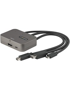 StarTech.com Adaptador Multipuertos 3 en 1 a HDMI - Conversor USB-C HDMI o Mini DisplayPort a HDMI 4K de 60Hz para Salas de Conf
