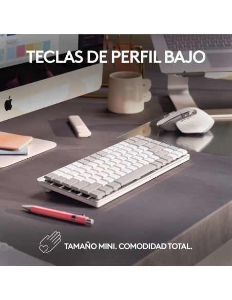 Logitech MX Mini Mechanical for Mac teclado Bluetooth QWERTY Internacional de EE.UU. Gris, Blanco