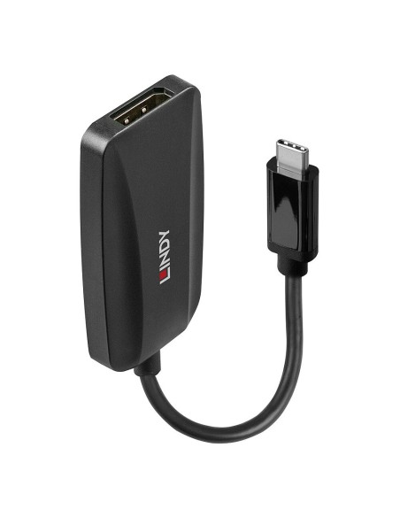 Lindy 43337 adaptador de cable de vÍ­deo 0,13 m USB Tipo C DisplayPort Negro